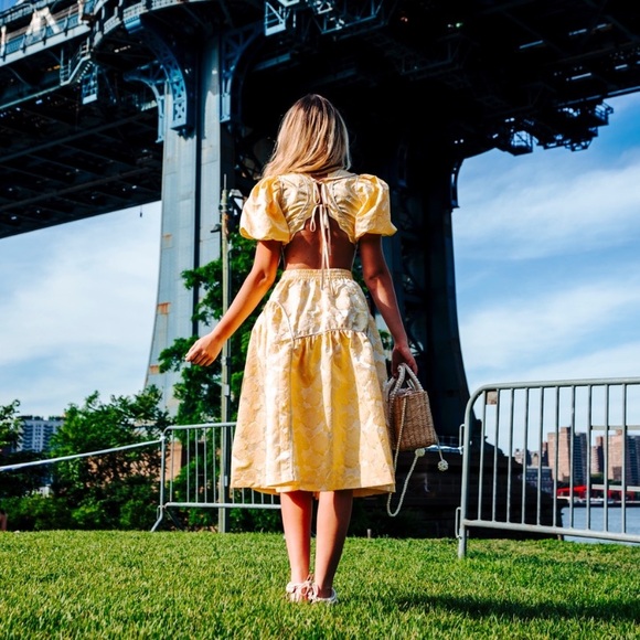 Yellow Floral Women's Skirt - Picture 2 of 3